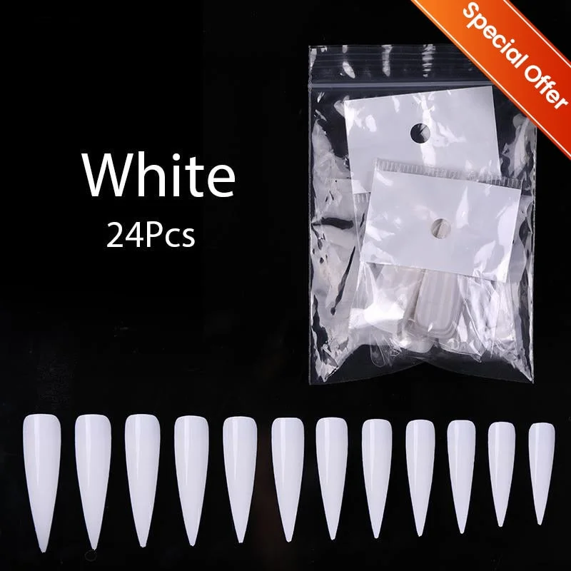 20/60Pcs Extension False Nail Tips Full Cover Sculpted Nail Tips Fake Finger UV Gel Polish Assistant Tools Quick Building Mold-Nail Inspo