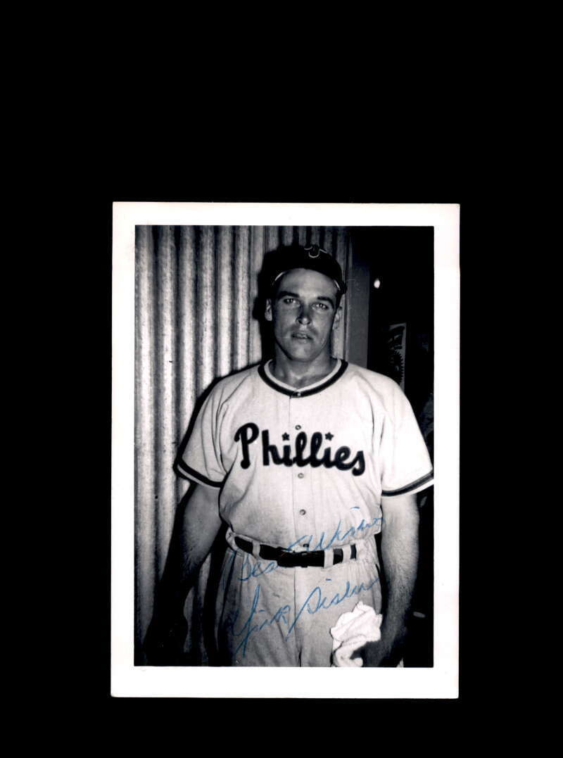 Dick Sisler JSA Coa Signed Vintage 4x5 1950`s Phillies Original Photo Poster painting Autograph