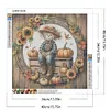 Pumpkin Sunflower Scarecrow-Full Round Diamond Painting 40*40CM