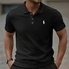 Men's Jacquard Simple Lapel Outdoor Casual Polo Shirt