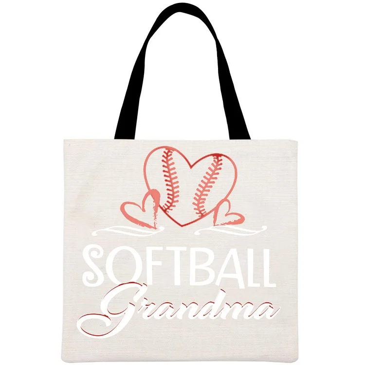 Softball grandma Printed Linen Bag-Annaletters