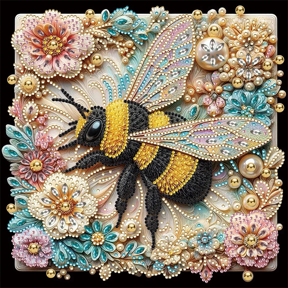 Diamond Painting - Partial Special Shaped Drill - Bee(Canvas|30*30cm)