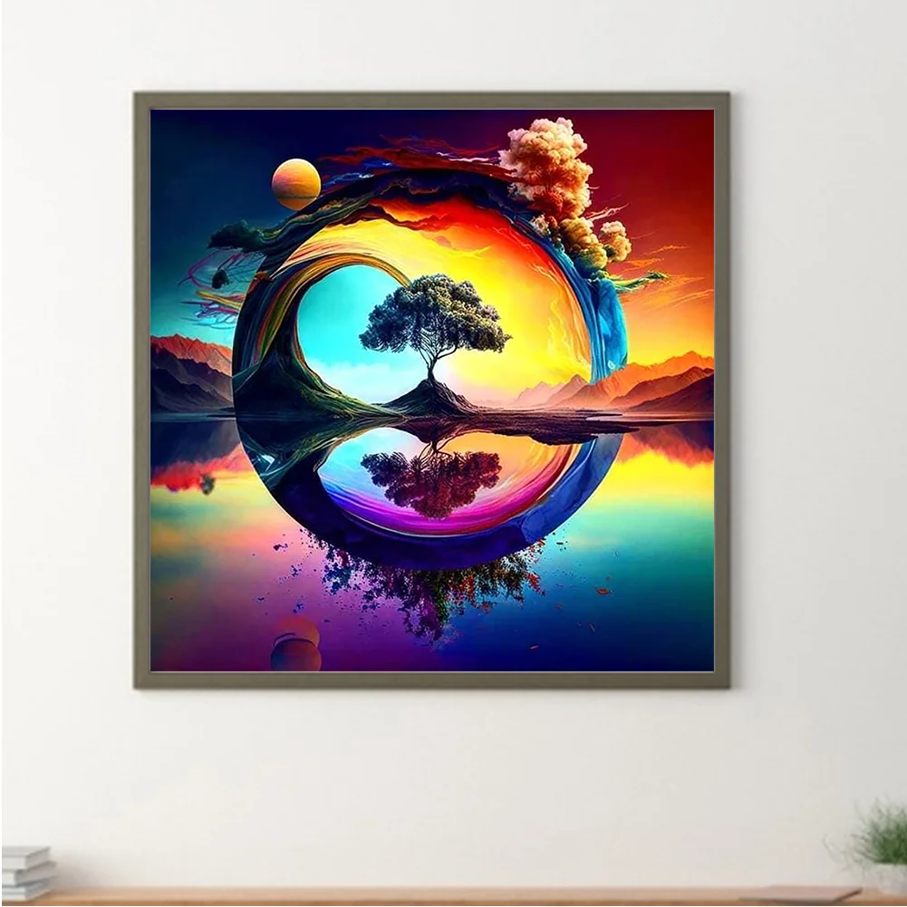 Diamond Painting - Full Round Drill - Rainbow Tree(30*30cm)