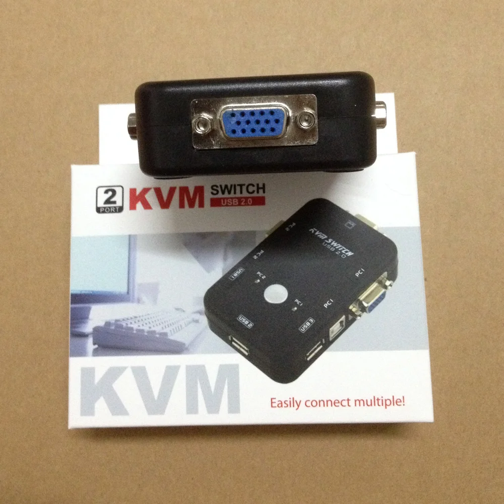KVM Switch USB 2.0 Plug And Play Black