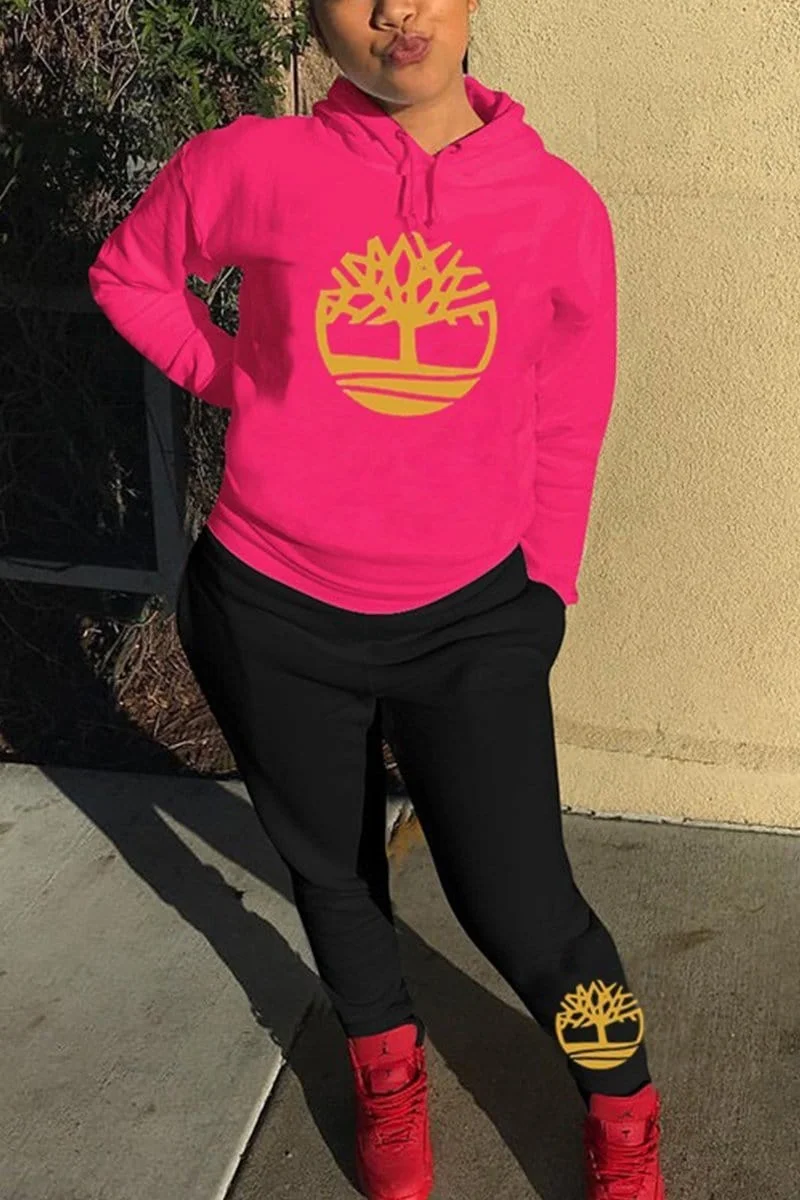 Fashion Embroidered Hooded Two Piece