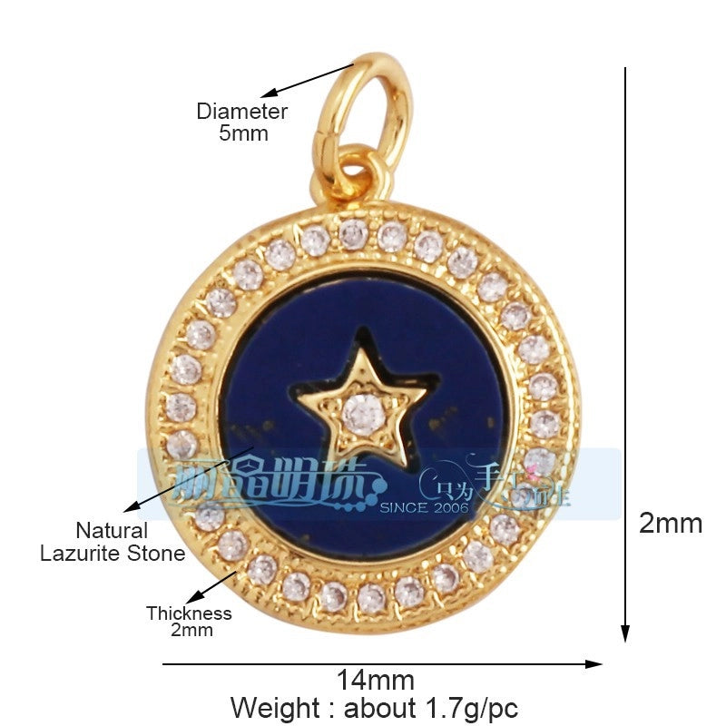 1 Piece 15 * 21mm 18 * 23mm 9*16mm Copper Zircon Sun Star Lightning Pendant Jewelry Accessories