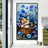 Diamond Painting-DIY Full Round Drill Flower Cat(70*40 CM)