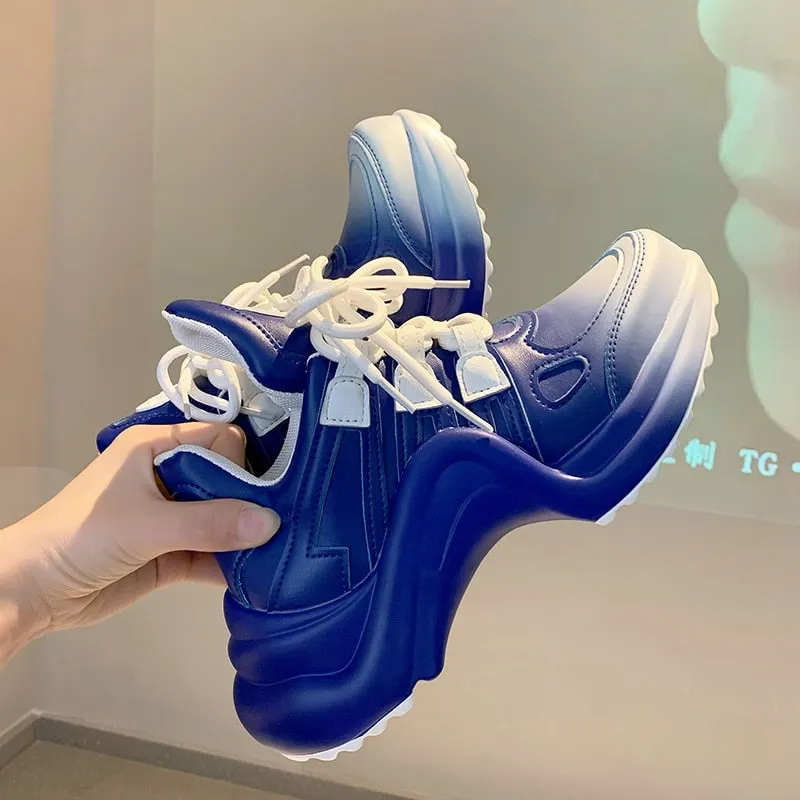 Summer Shoes Women 2021 Brand Design Bling Sequined Women's Casual Shoes Fashion Female Chunky Sneakers Stylish Sport Shoes