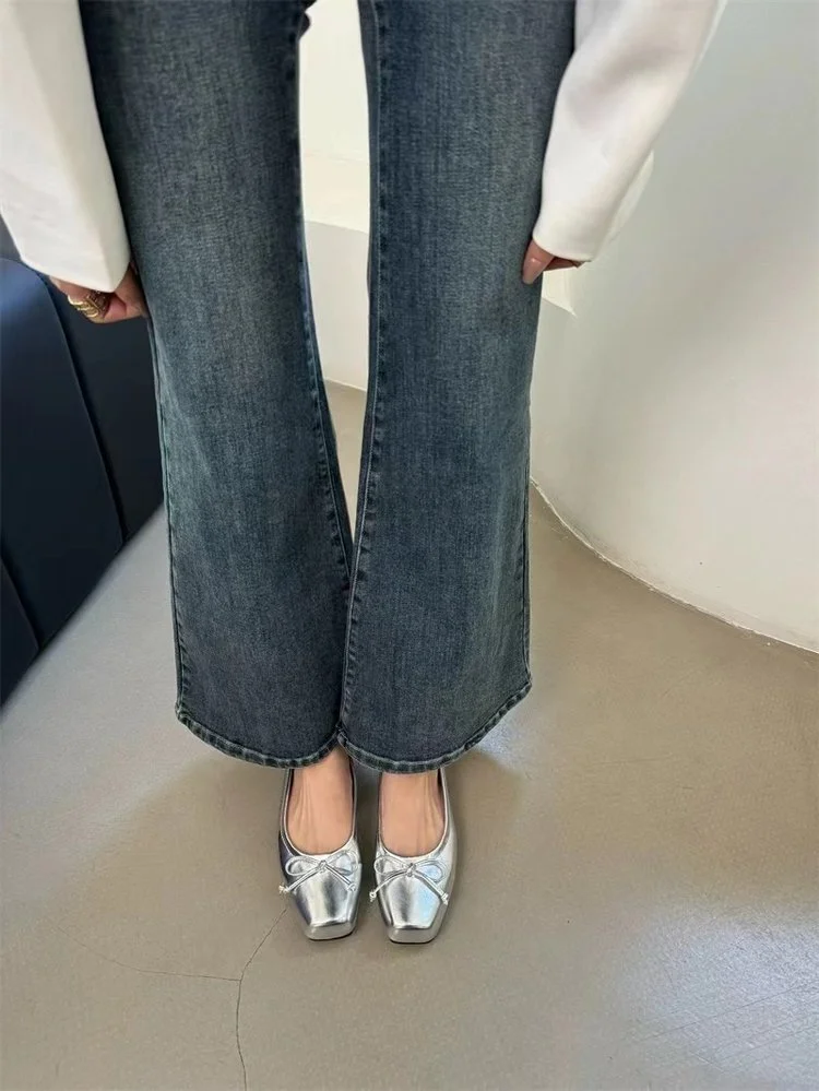 Yyvonne Head Shallow Single Shoes Women 2025 Spring And Autumn New French Evening Style Temperament Gentle Fairy Flat Bottom Retro Grandmother Shoes