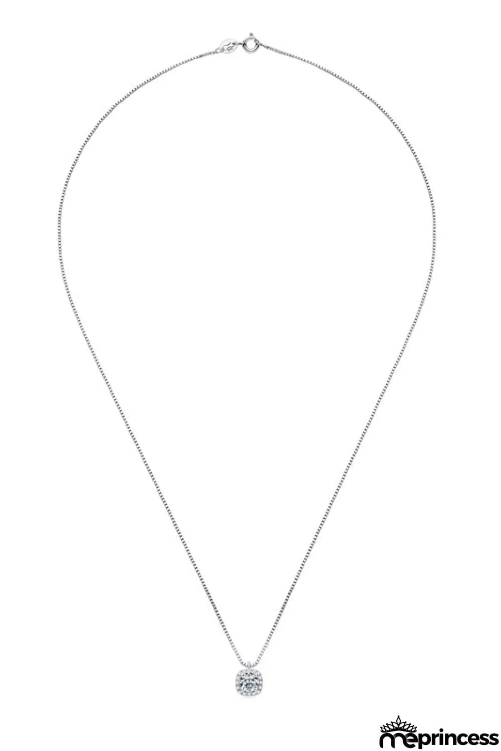 Moissanite Pendant Platinum-Plated Necklace