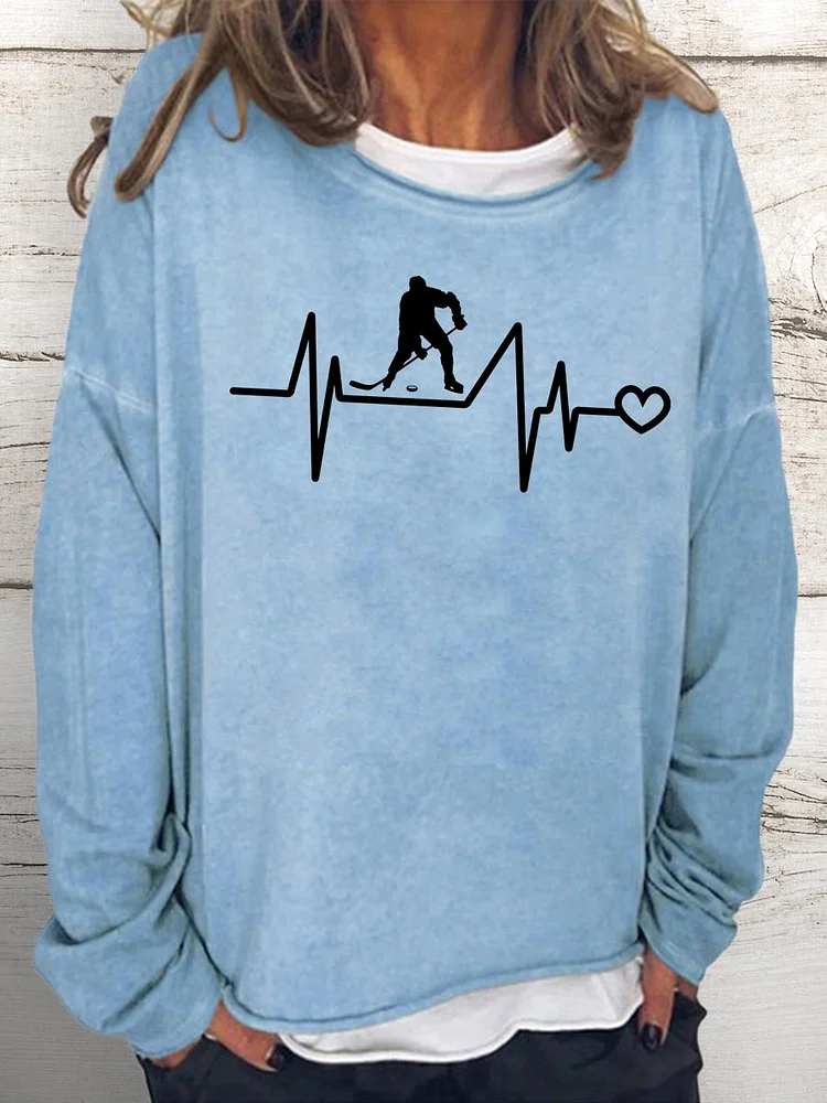 hockey Women Loose Sweatshirt-Annaletters