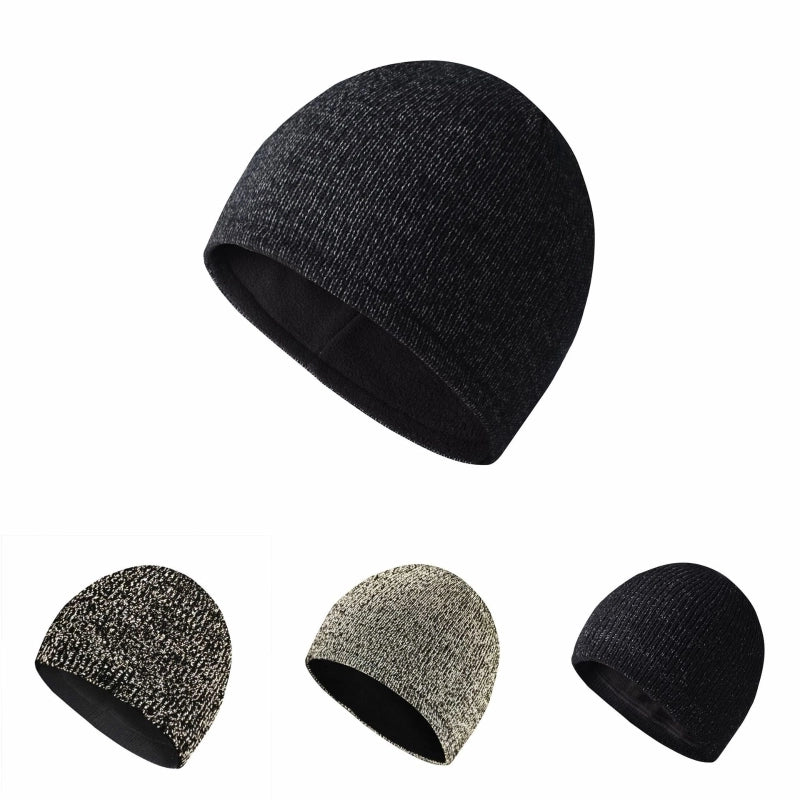 Men's Basic Minimalist Solid Color Reflective Eaveless Wool Cap