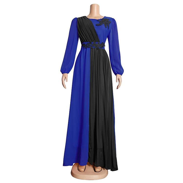 African Americans fashion QFY Robe Africaine Chiffon Dresses For Women 2022 Wedding Party Gown Muslim Long Sleeve Abaya Turkish Dubai Kaftan Dress Clothing Ankara Style QueenFunky