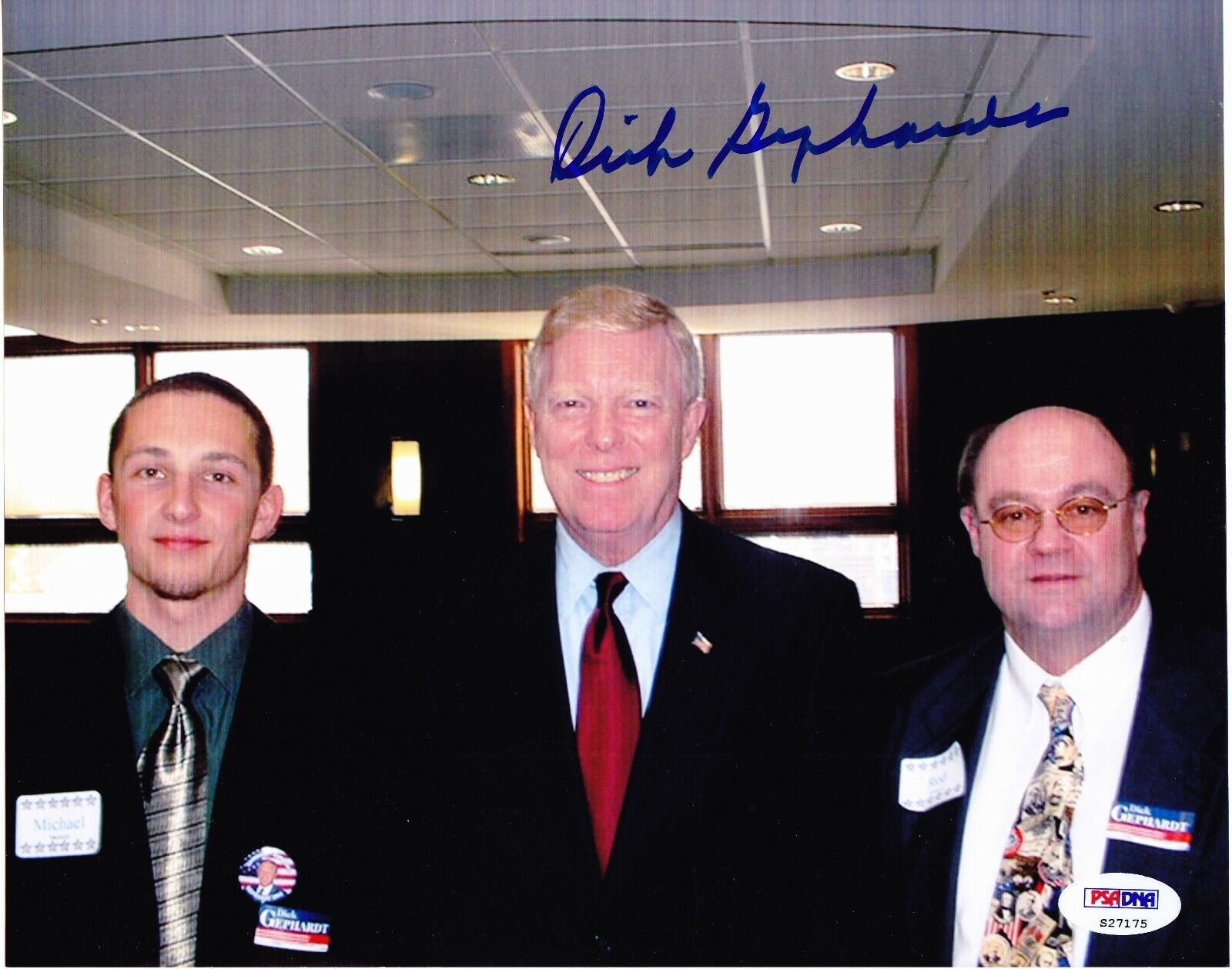 Dick Gepharct signed 8x10 color Photo Poster painting-Missouri Congressman PSA