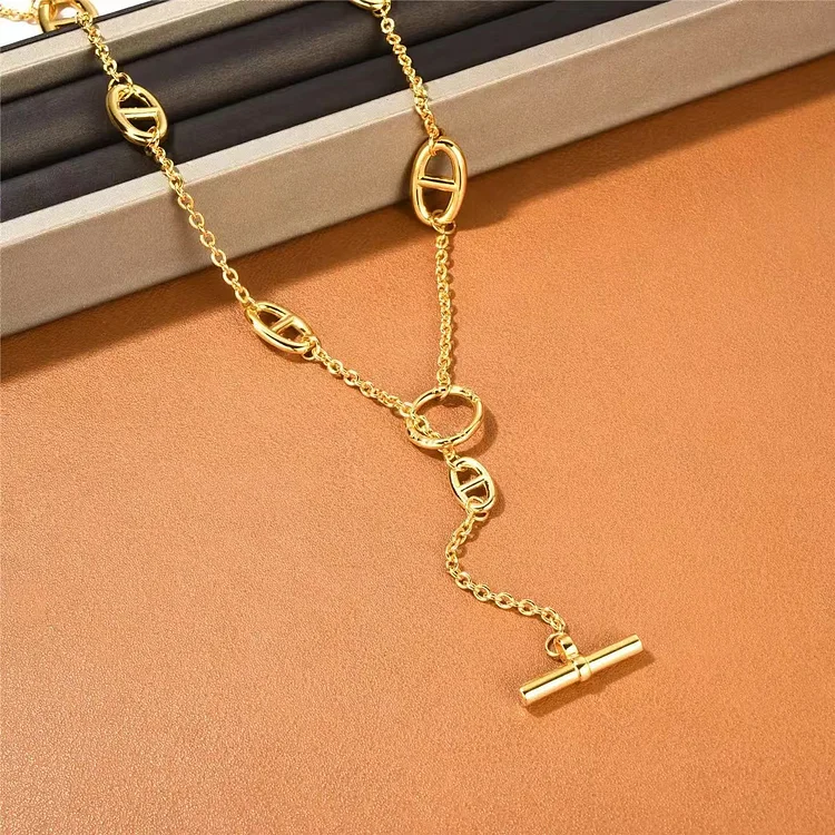 Fashion Minimalist Pig Nose Necklace set