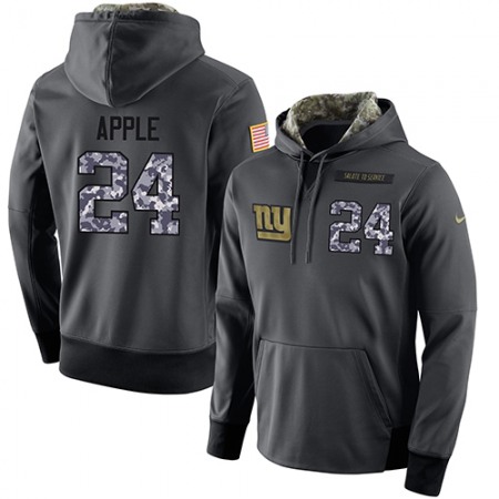 NFL Men's  New York Giants #24 Eli Apple Stitched Black Anthracite Salute to Service Player Performance Hoodie