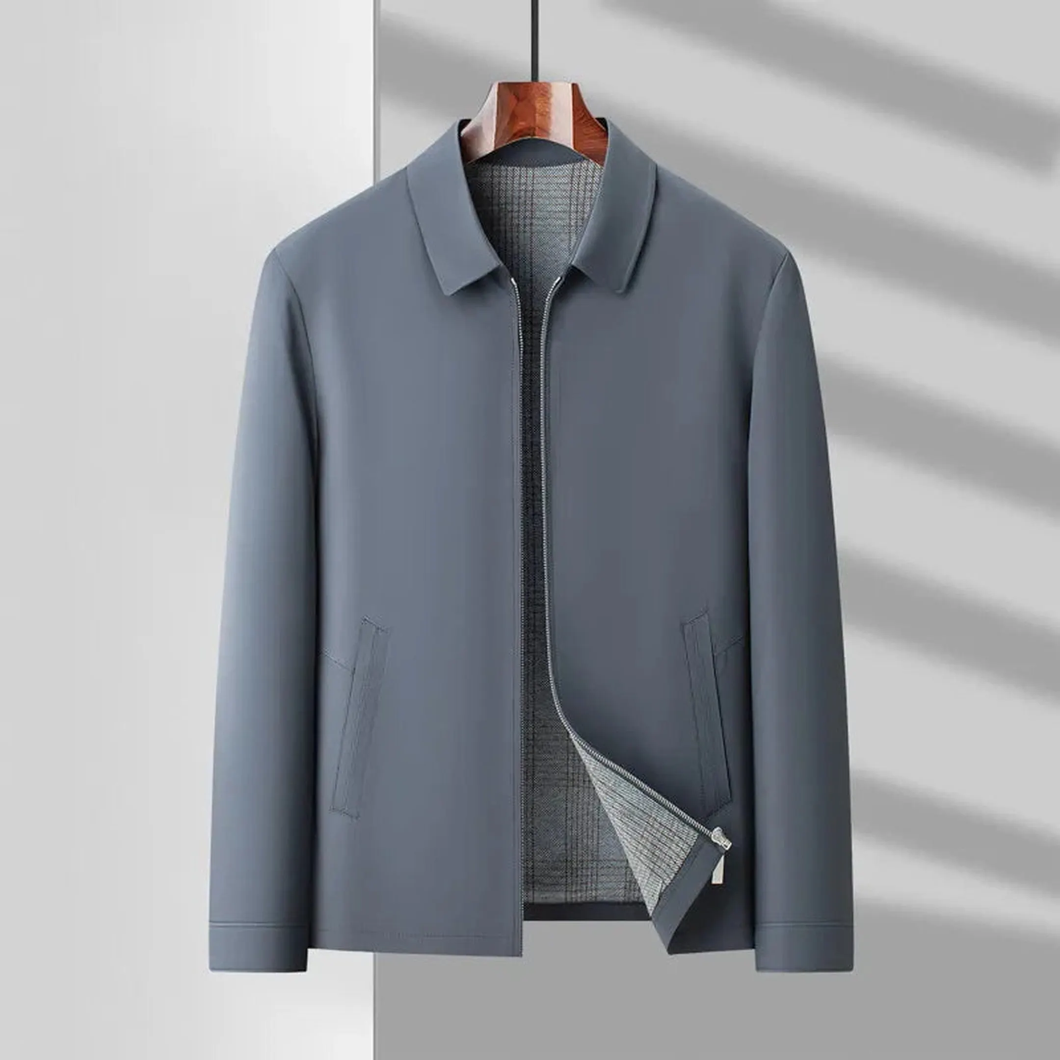 Men's Canvas Zip Jacket &ndash; Tailored Structured Casual Coat
