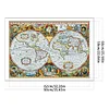 (Big Size) World Map - 11CT Stamped Cross Stitch 90*66cm/35.43*25.98in(Brand)