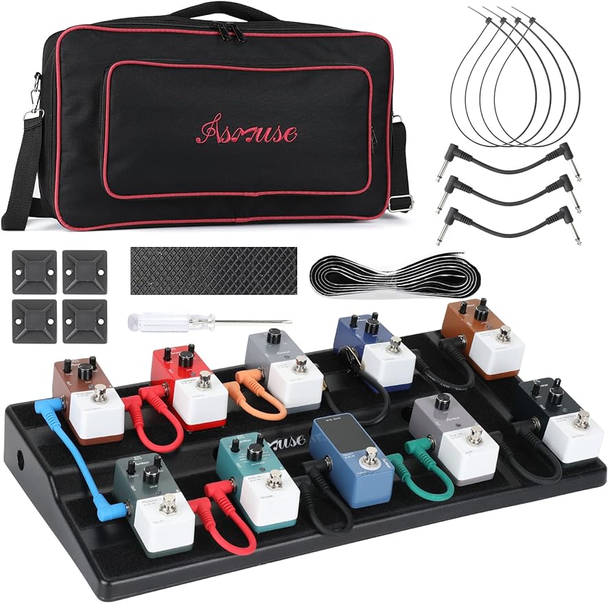 Asmuse Guitar Pedal Board, Aluminum Alloy Lightweight Guitar Effect