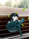 Cartoon Car Fragrance with 2 Fragrances Vent Perfume Gift for Friends (Black)