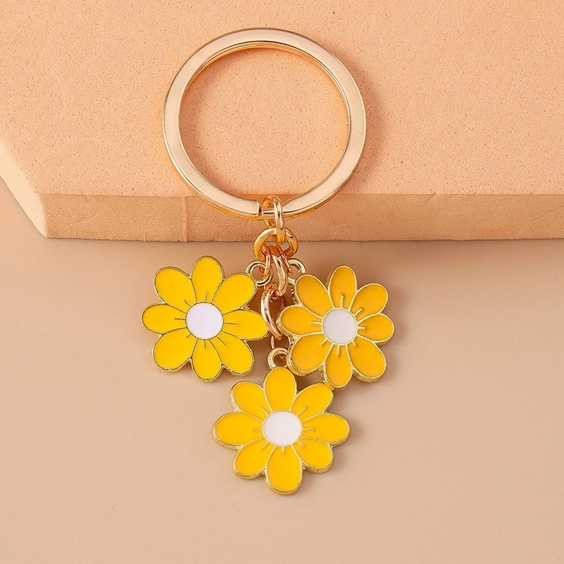 Sweet Flower Alloy Enamel Keychain