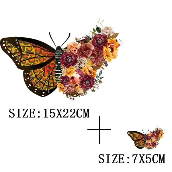 Beautiful Butterfly Thermal Sticker On T-shirt DIY Washable Iron On Hoodies Funny Design On Clothes Patches Appliqued Decoration