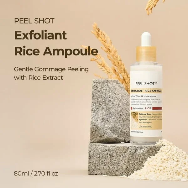 🍂Peel Shot Glow Rice Ampoule Duo - Serums for Brightening, Exfoliating, and Moisturizing🌾