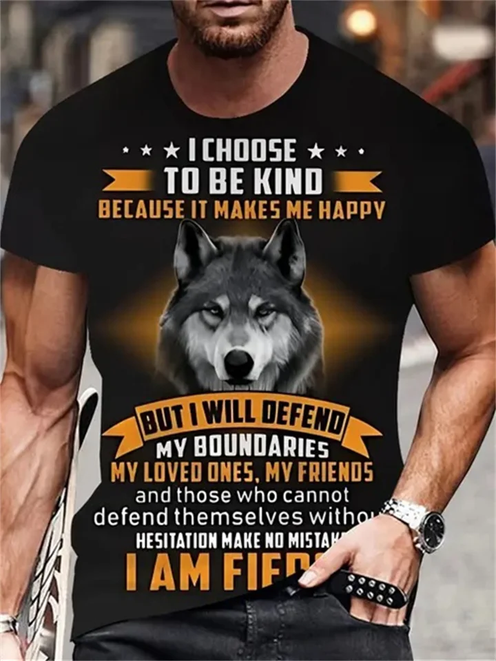 Men's New Fashion Trend Short-sleeved 3D Printing T-shirt