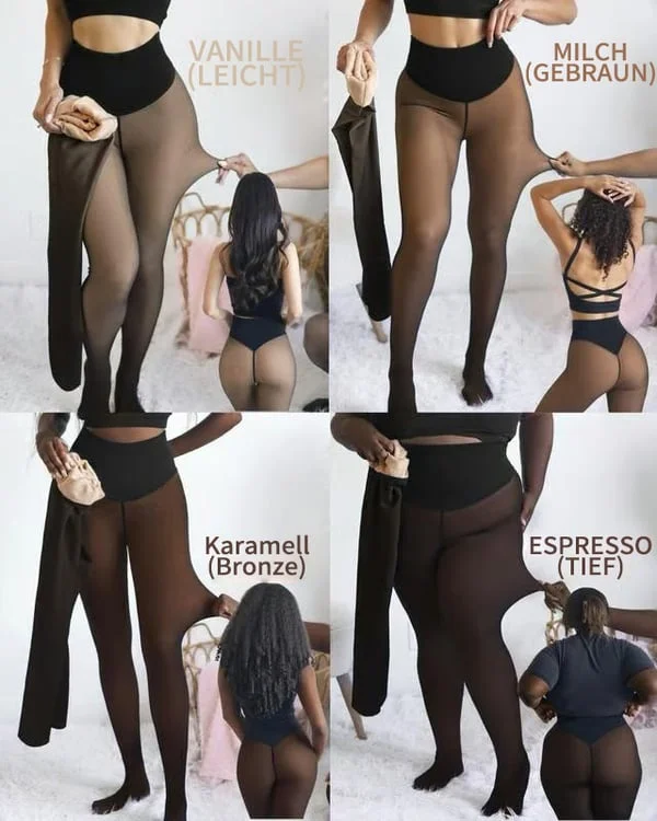 🔥Neue Leggings mit Kompressionsg&uuml;rtel, einfacher Naht, halbtransparentem Fleecefutter🎁