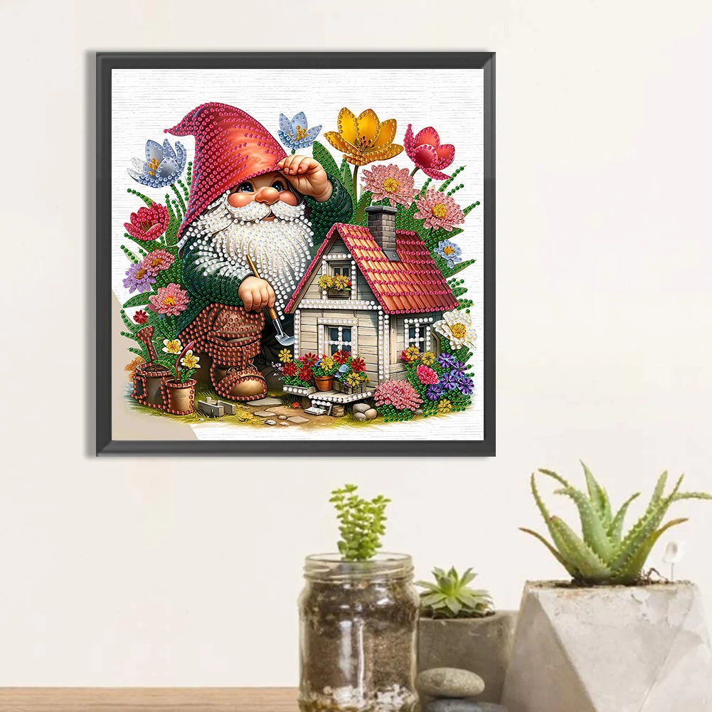 Diamond Painting - Partial Special Shaped Drill - Easter Garden Gnome(Canvas|30*30cm)
