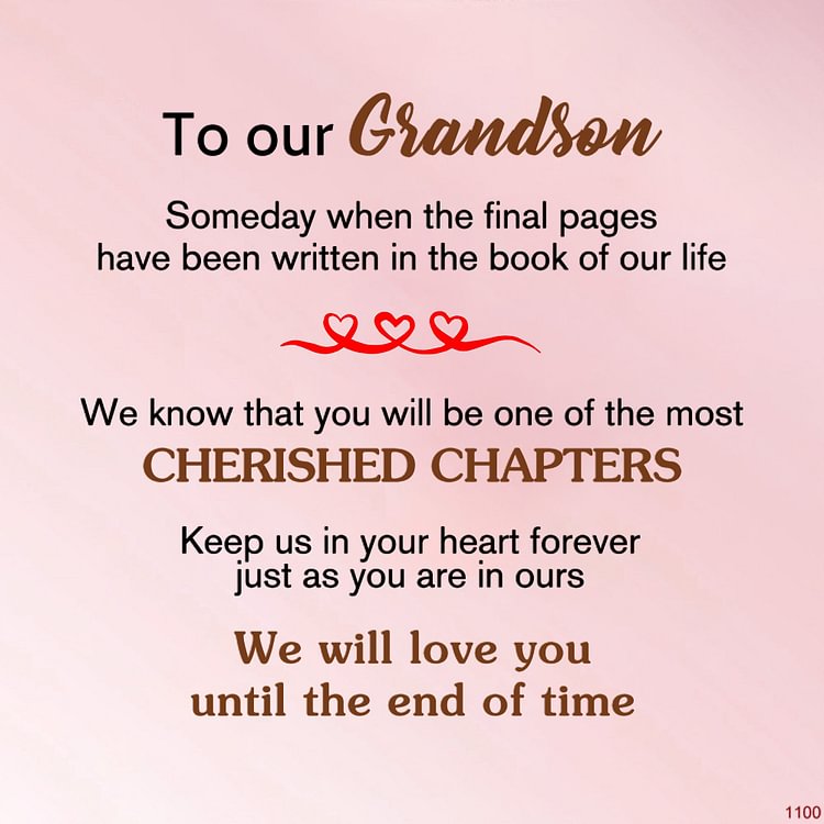 Gift Card - For Grandson We Will Love You Until The End Of Time