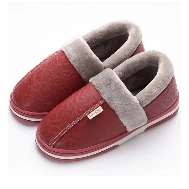 Warp Heel Indoor Slippers For Men Flat Leather Shoes Radinnoo.com