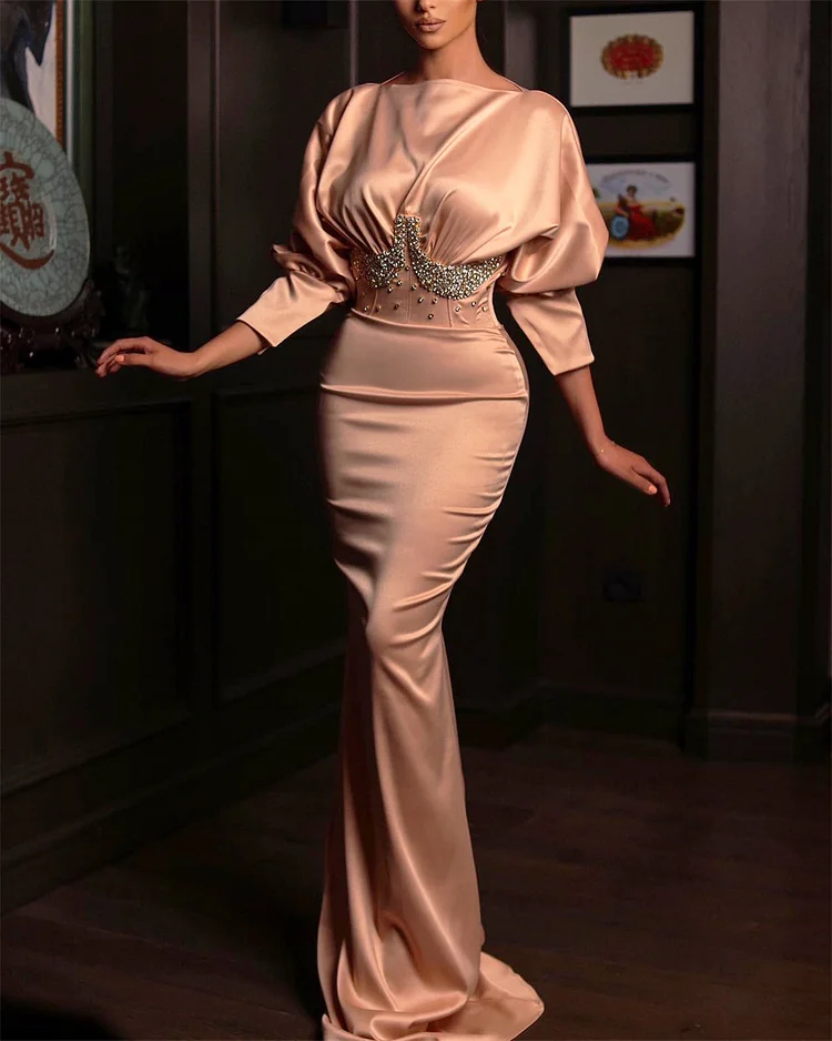 Women's Solid Color Sequin Dress - 01