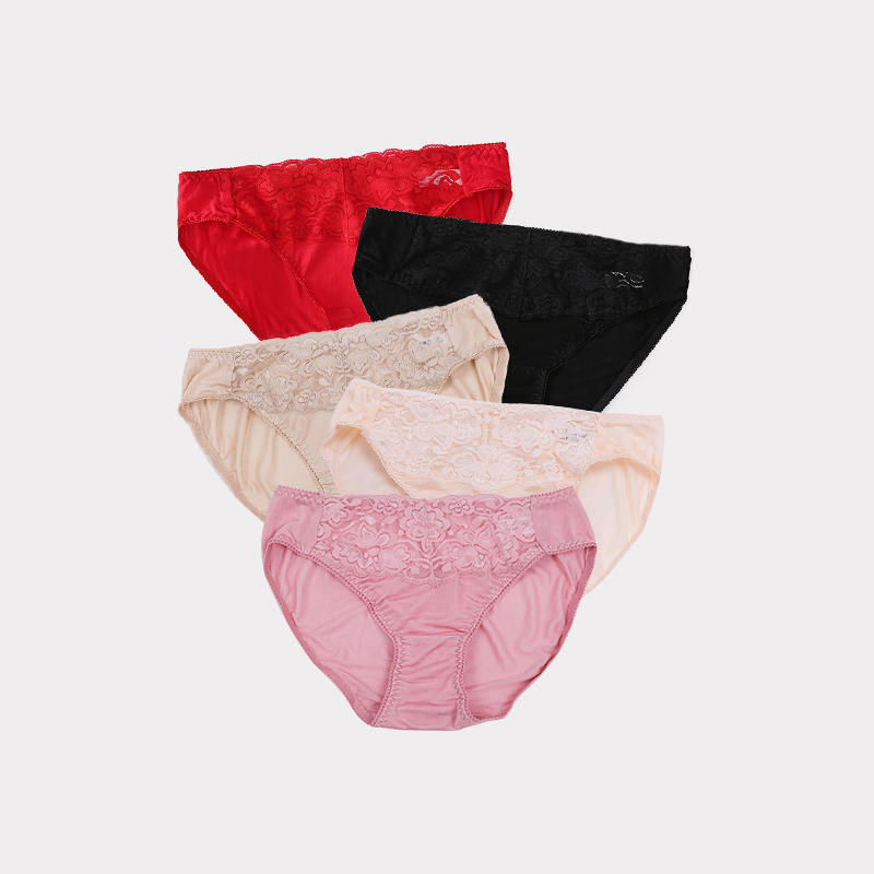 Sexy Lacey Silk Panties 5-Pack REAL SILK LIFE