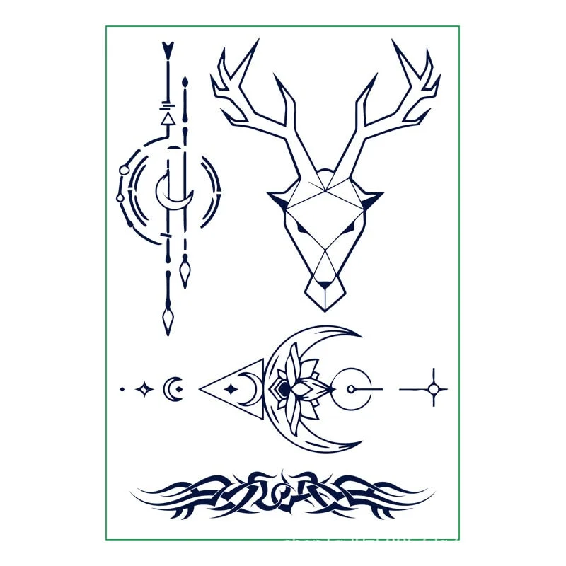 New semi-permanent juice herbal tattoo stickers waterproof long-lasting men and women tattoo text simulation tattoo stickers