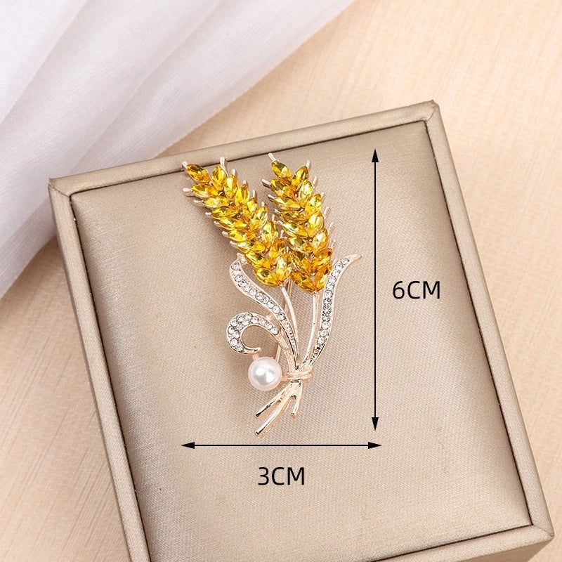 Minimalist Pin Flower Alloy Inlay Zircon Women’s Brooches