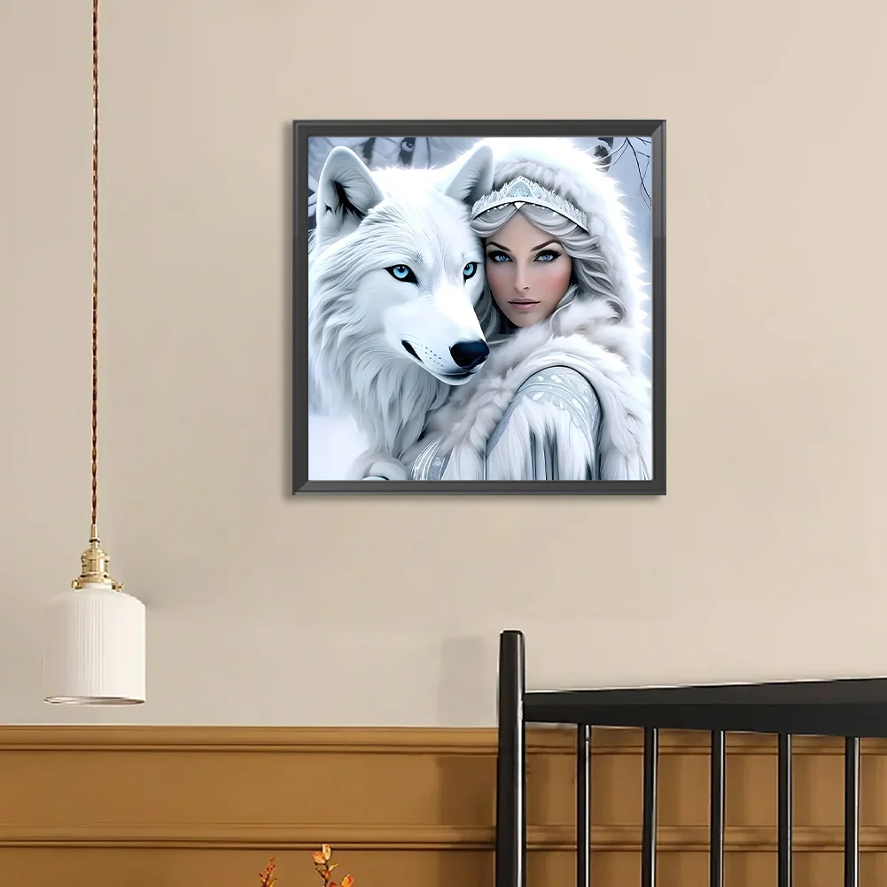 Diamond Painting - Full Round Drill - Wolf Beauty(Canvas|40*40cm)