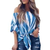 Women's Summer New Sexy One-shoulder Printed Top