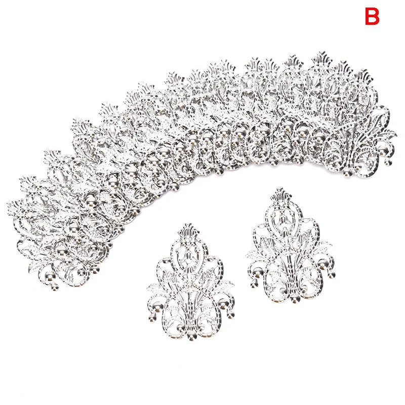 20pcs Wholesale Filigree crafts Hollow Embellishments Findings Jewelry Accessories Bronze Tone ornaments 35mm