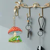 5Pcs DIY Diamond Painting Mushroom Frog Double Sided Keychain
