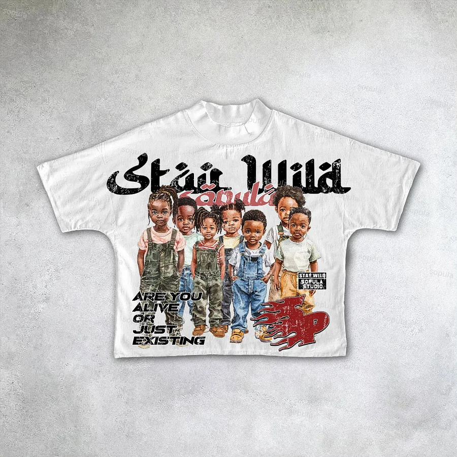 Sopula Cool Children Portraits Are You Alive Or Just Existing Print Cropped T-Shirts
