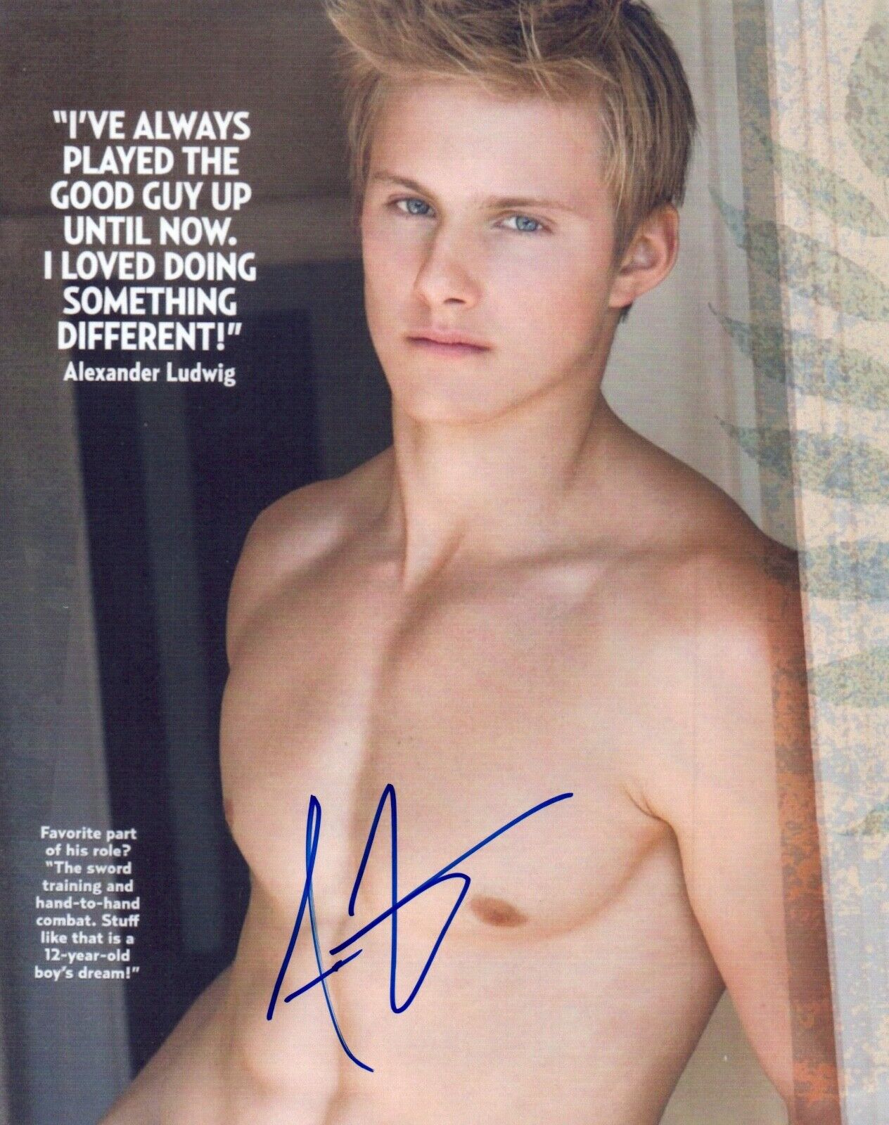 Alexander Ludwig Signed 8x10 Photo Poster painting Vikings The Hunger Games Shirtless Actor COA