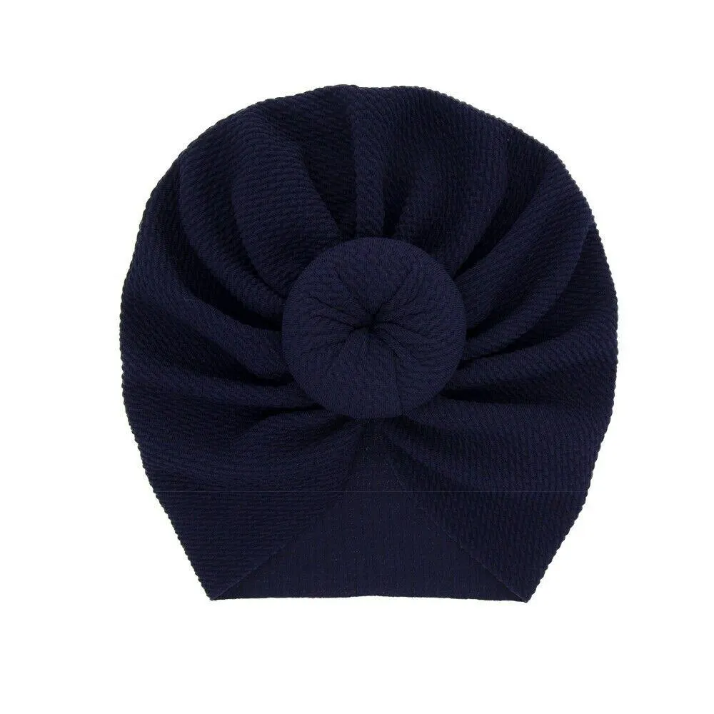 2019 Baby Accessories Newborn Toddler Kids Baby Boy Girl Solid Knot Hats Turban Cotton Beanie Candy Color Hat Winter Warm Cap