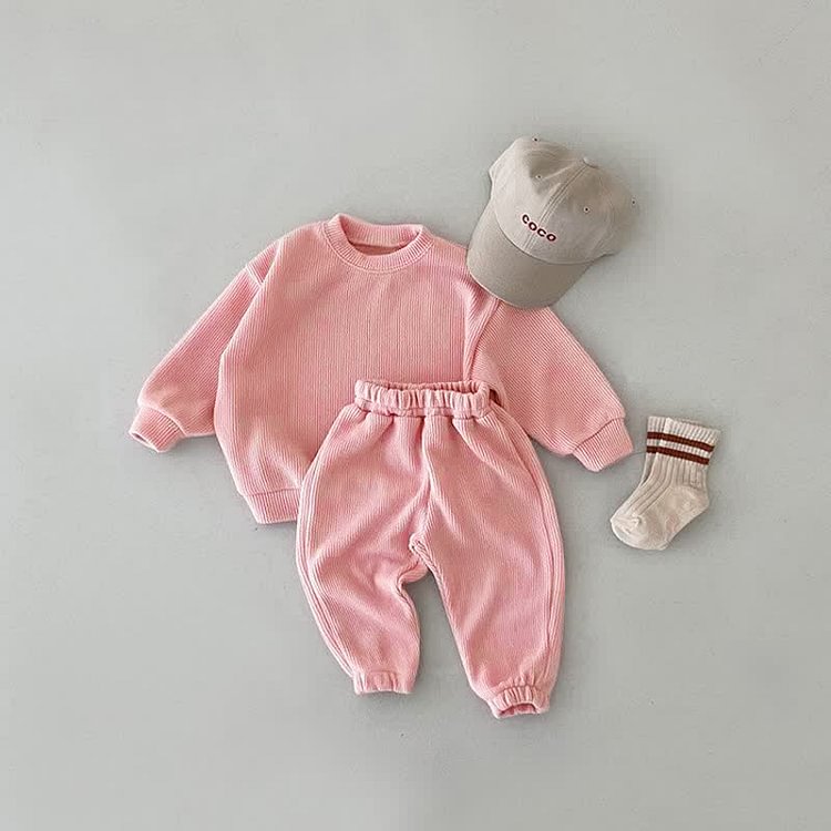 Baby Toddler Solid Color Casual 2 Pieces Set