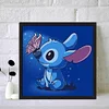 Cartoon Blauer Stitch - Runde Bohrer Diamant Malerei 30*30CM