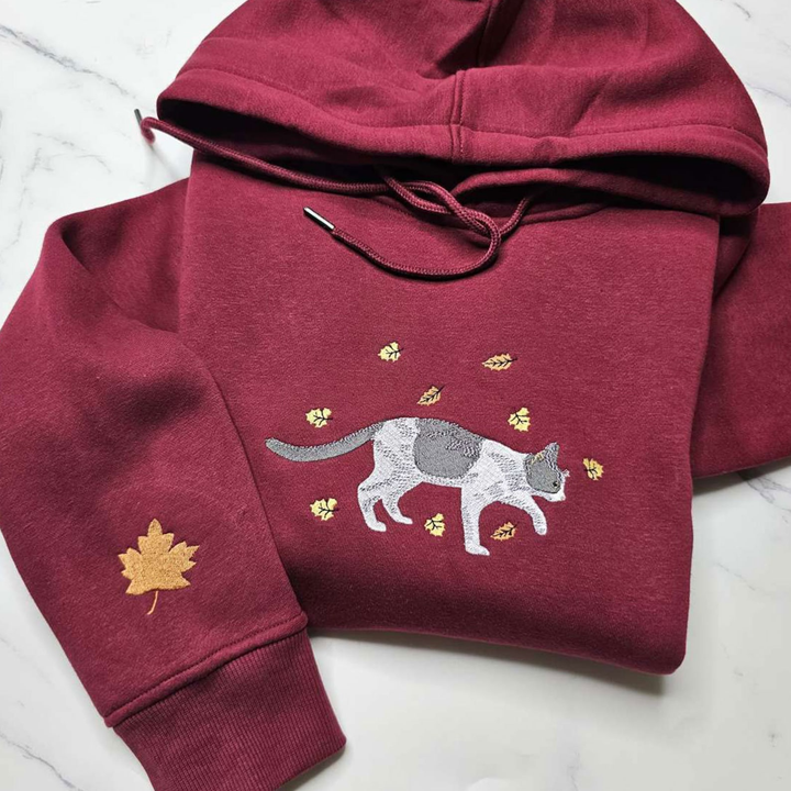 Custom Pet Sweatshirt - Custom Sweatshirt For Dog & Cat With Leaves