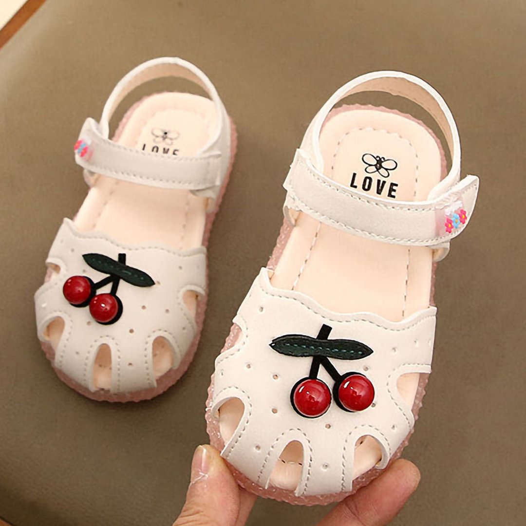 Letclo™ 2021 Summer Girls Cherry Closed Toe Toddler Infant Kids Princess Frist Walkers Baby Shoes letclo Letclo