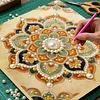 DIY Pearl Painting Yellow Mandala for Home Decor with Frame(30*30cm)