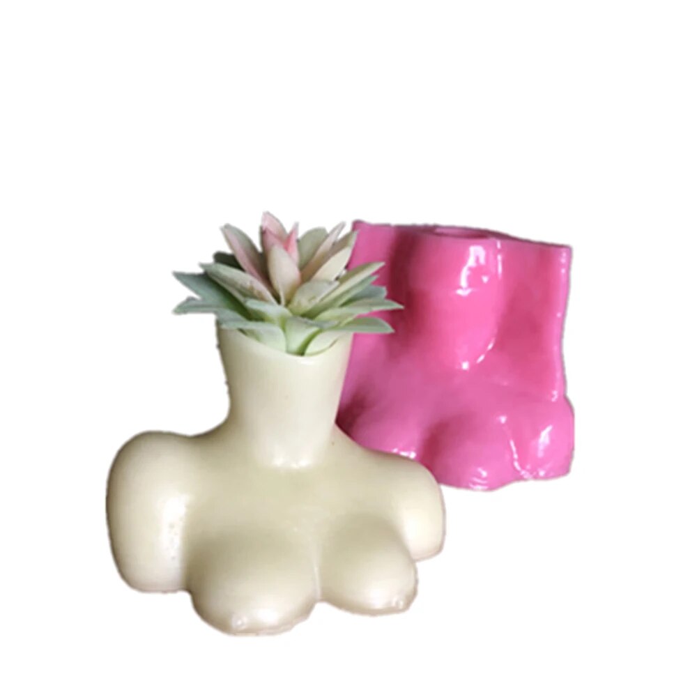 Candlestick Epoxy Resin Molds, Concrete Flower Pot, Cement Planter, Making Mould, DIY 3D Girl Body Vase Tools