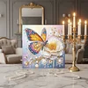 Framed Diamond Painting - Special Shaped - Butterfly and White Flower (25x25cm)